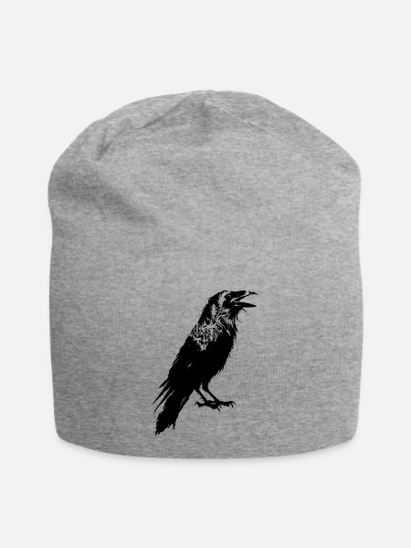 Krähe Vogel Tier - Jersey-Beanie - Grau meliert