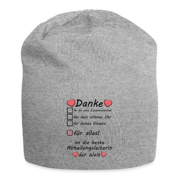 Beste Abteilungsleiterin Danke sagen zum Abschied - Jersey-Beanie - Grau meliert - Vorne