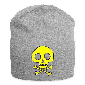 Crâne et os - Bonnet en jersey - gris chiné - Devant
