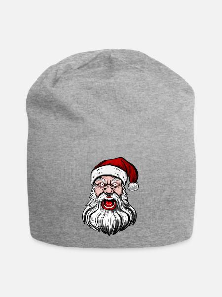 Gruseliger Böser Weihnachtsmann, Scary santa claus - Jersey-Beanie - Grau meliert