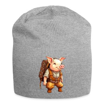 Piggy Hiking / Mountaineer Piggy - Jersey Beanie - heather grey - Front