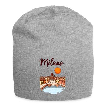 Milan Skyline – la métropole italienne de la mode et du design - Bonnet en jersey - gris chiné - Devant