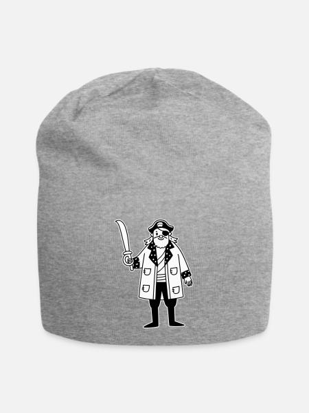 Pirat - Jersey-Beanie - Grau meliert