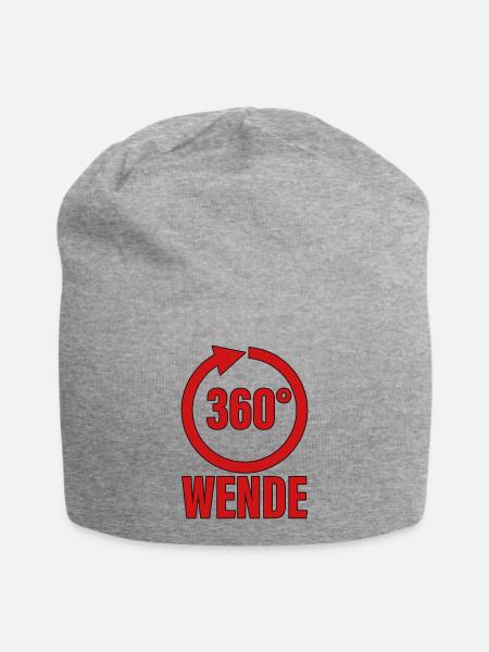 360 Grad Wende - Jersey-Beanie - Grau meliert