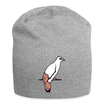 Bird Raven Dove Sitting Cable Hawk Eagle Birdie - Jersey Beanie - heather grey - Front