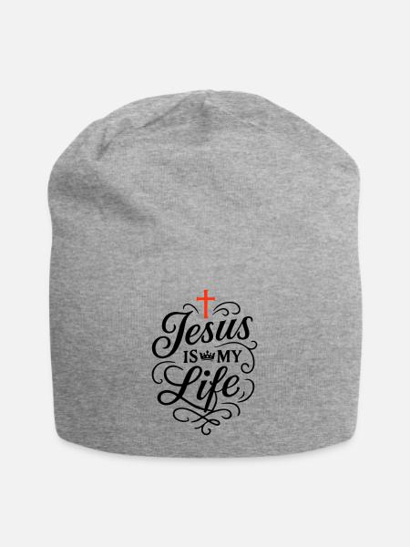 Jésus Ma Vie Foi - Bonnet en jersey - gris chiné