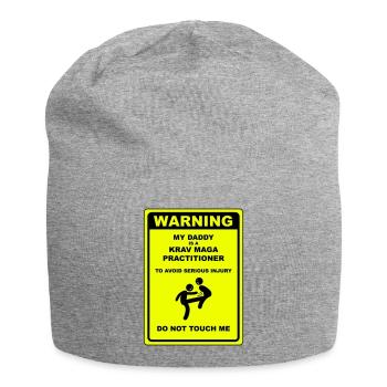 Warnung! Papa macht Krav Maga! - Jersey-Beanie - Grau meliert - Vorne