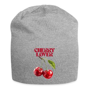 Cherry Lover Botanical Illustration - Jersey Beanie - heather grey - Front