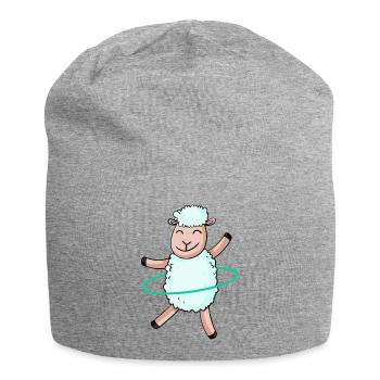 Cute Sheep with Hoop - Jersey Beanie - heather grey - Front