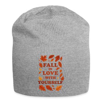 Fall in Love With Yourself – autumn graphic - Jersey Beanie - heather grey - Front