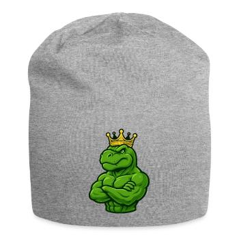 Dinosaure T-Rex fort avec couronne confiante - Bonnet en jersey - gris chiné - Devant