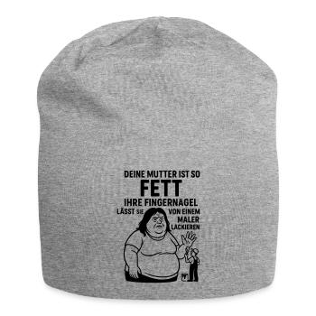 deine mutter witz fett maler lackierer fingernägel - Jersey-Beanie - Grau meliert - Vorne