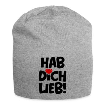 Love you - love in love - Jersey Beanie - heather grey - Front