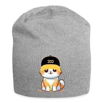 Swag cat - cool cat - Jersey Beanie - heather grey - Front