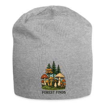Découverte de champignons dans la forêt - Bonnet en jersey - gris chiné - Devant
