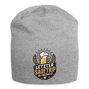 Letzter Sauftrip in Freiheit JGA - Jersey-Beanie - Grau meliert - Vorne