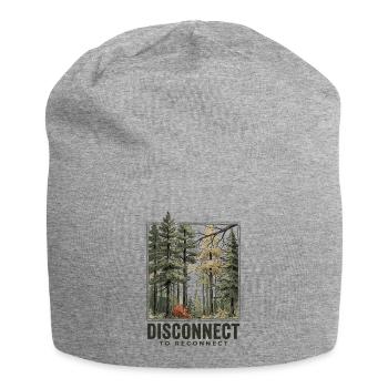 Randonnée - Aventure en plein air - Déconnexion au réseau de reconnet - Bonnet en jersey - gris chiné - Devant