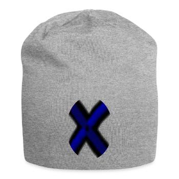 Neon X-Cross Blue - Jersey Beanie - heather grey - Front