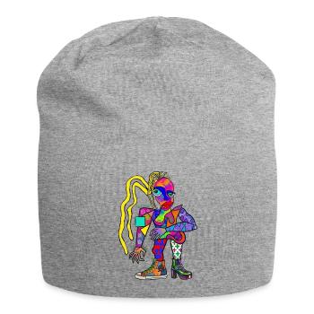 Style de portrait de rue cubiste vibrant - Bonnet en jersey - gris chiné - Devant