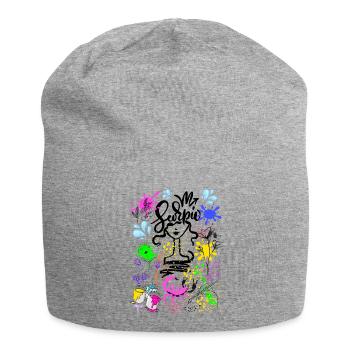 Skorpion-Frau – Astrologiegeschenk - Jersey-Beanie - Grau meliert - Vorne