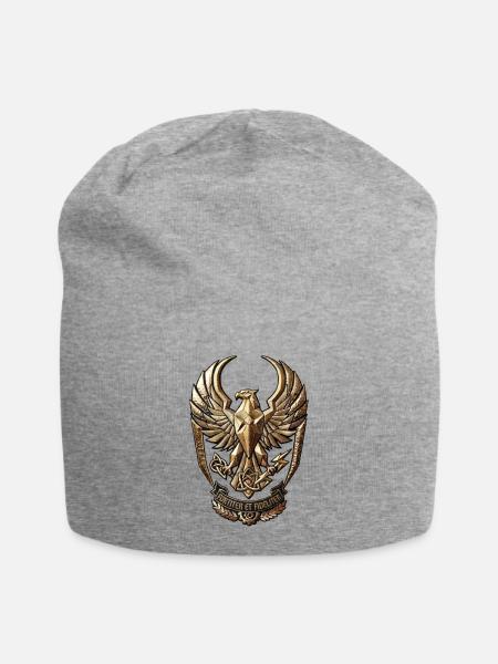 Erhabener Adler Wappen – Fortiter et Fideliter - Jersey-Beanie - Grau meliert