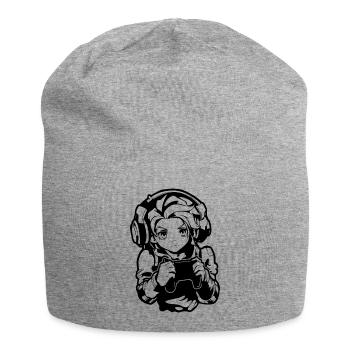 Gaming Boy Sketch - Jersey Beanie - heather grey - Front