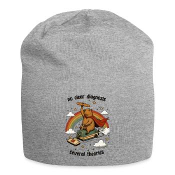 Beaver on vacuum cleaner in rainbow - Jersey Beanie - heather grey - Front