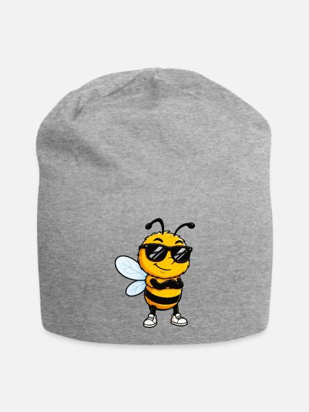 Sonnenbiene mit Stil - Jersey-Beanie - Grau meliert
