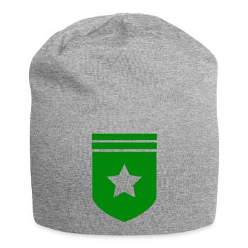 Abzeichen Stern - Jersey-Beanie - Grau meliert - Vorne