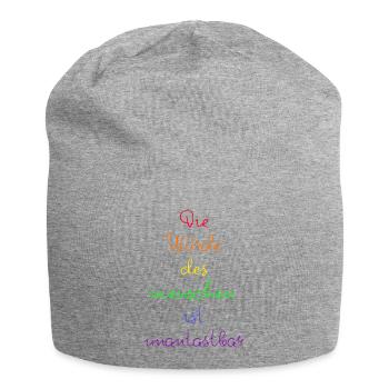 DIE WÜRDE DES MENSCHEN IST UNANTASTBAR REGENBOGEN - Jersey-Beanie - Grau meliert - Vorne