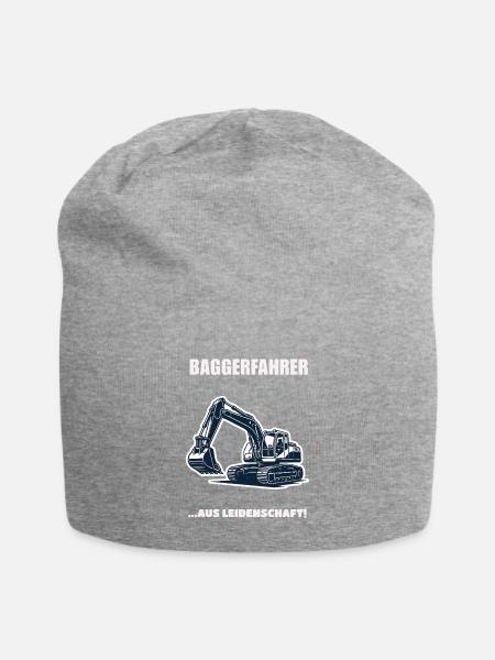 Baggerfahrer Aus Leidenschaft Baustelle Geschenk - Jersey-Beanie - Grau meliert