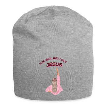 feines Mädchen, wir lieben Jesus - Jersey-Beanie - Grau meliert - Vorne