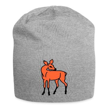 Hirschkuh - Jersey-Beanie - Grau meliert - Vorne