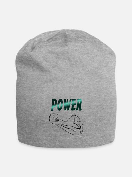 power - Jersey-Beanie - Grau meliert