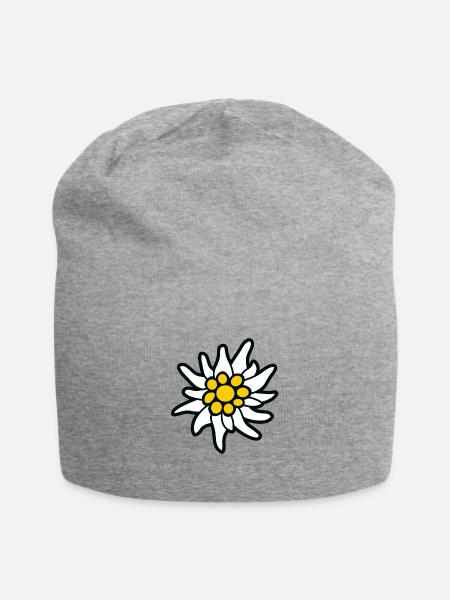 Edelweiss - Jersey-Beanie - Grau meliert