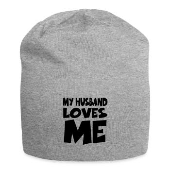 My husband loves me - Jersey-Beanie - Grau meliert - Vorne