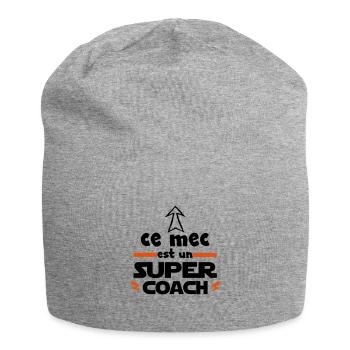 ce mec est un super coach,citation,message - Bonnet en jersey - gris chiné - Devant