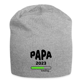 Papa 2023 Geburt Schwangerschaft Babypinkeln Idee - Jersey-Beanie - Grau meliert - Vorne