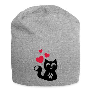 Cute Cute Cat - Cute adorable cat - Jersey Beanie - heather grey - Front
