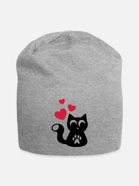 Cute Cute Cat - Cute adorable cat - Jersey Beanie - heather grey