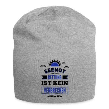 Seenotrettung ist kein Verbrechen - black & blue - Jersey-Beanie - Grau meliert - Vorne