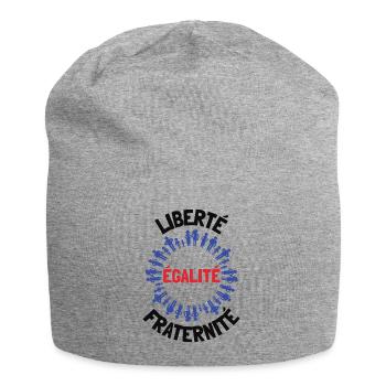 Liberté égalité fraternité - Bonnet en jersey - gris chiné - Devant