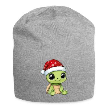 Turtle Christmas Cute Cute Christmassy - Jersey Beanie - heather grey - Front