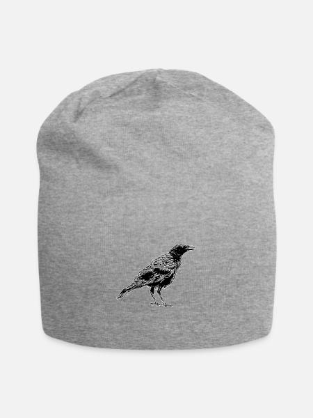 Krähen - Jersey-Beanie - Grau meliert