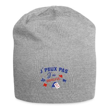 Je peux pas j´ai Bridge Bridgeur carte cadeau - Bonnet en jersey - gris chiné - Devant