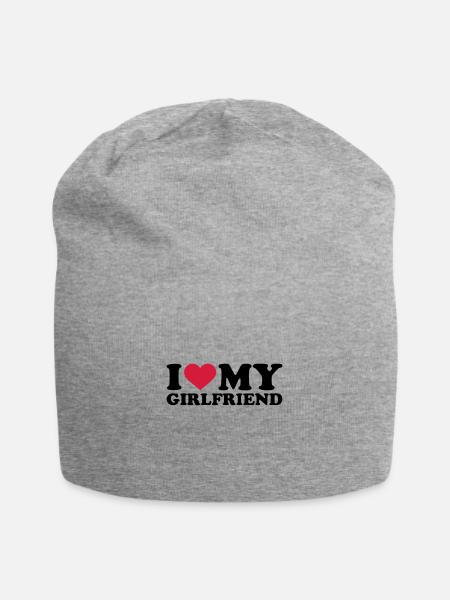 I love my girlfriend - Jersey-Beanie - Grau meliert