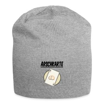 Arschkarte Ass Popo Hintern Lustig pokern Poker - Jersey-Beanie - Grau meliert - Vorne