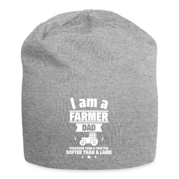 Farmer's dad Stronger than a tractor - Jersey Beanie - heather grey - Front