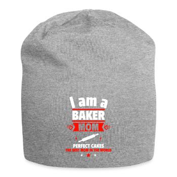 Mom Baker, Mother's Day Gift - Jersey Beanie - heather grey - Front