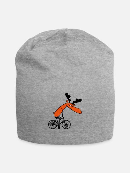 Fahrrad Elch (c) - Jersey-Beanie - Grau meliert